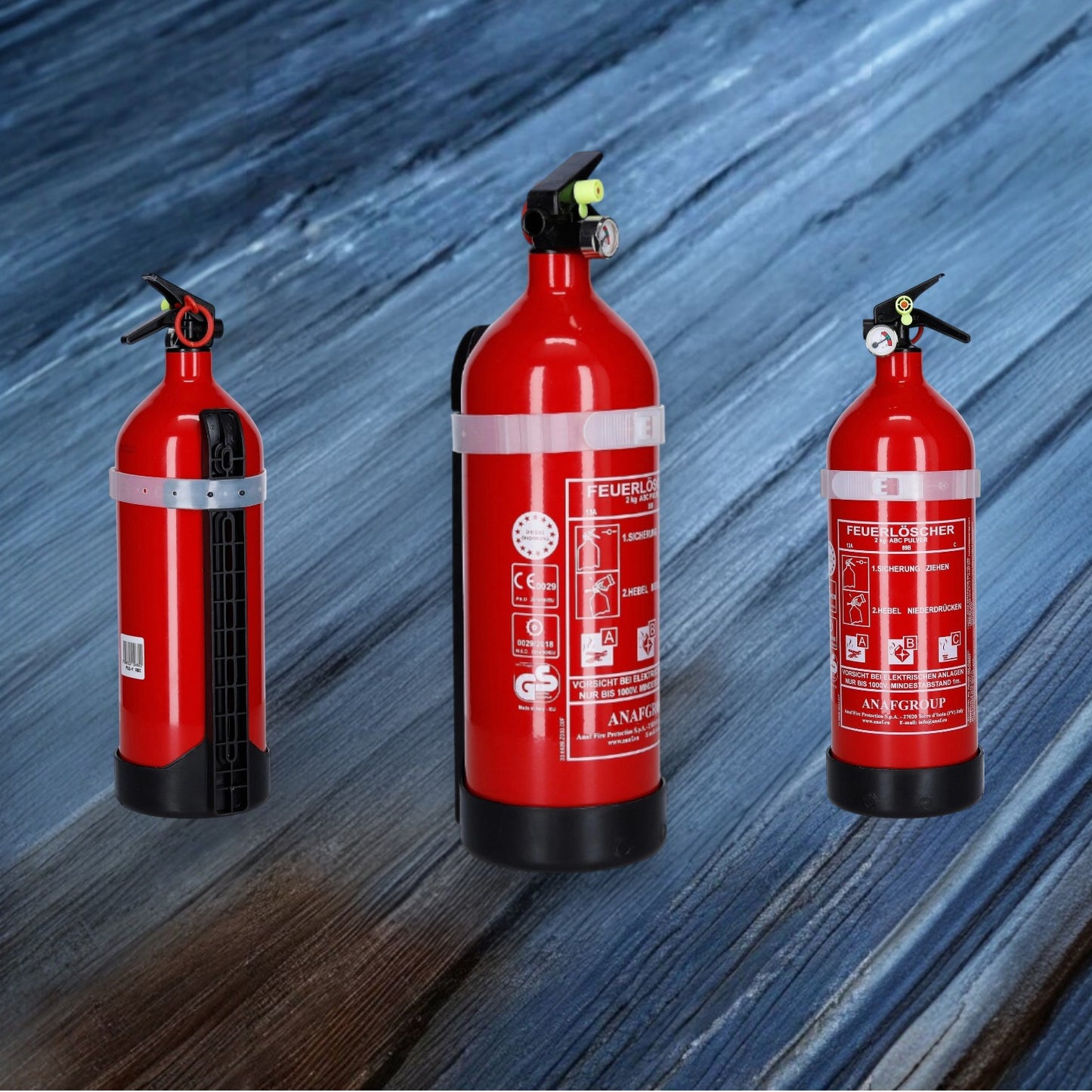 2kg ABC Pulver Feuerlöscher mit Manometer Lotos Sportboot