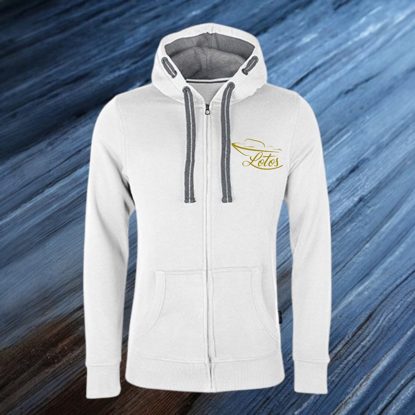 Premium Lotos Sweat Hoody Jacket White